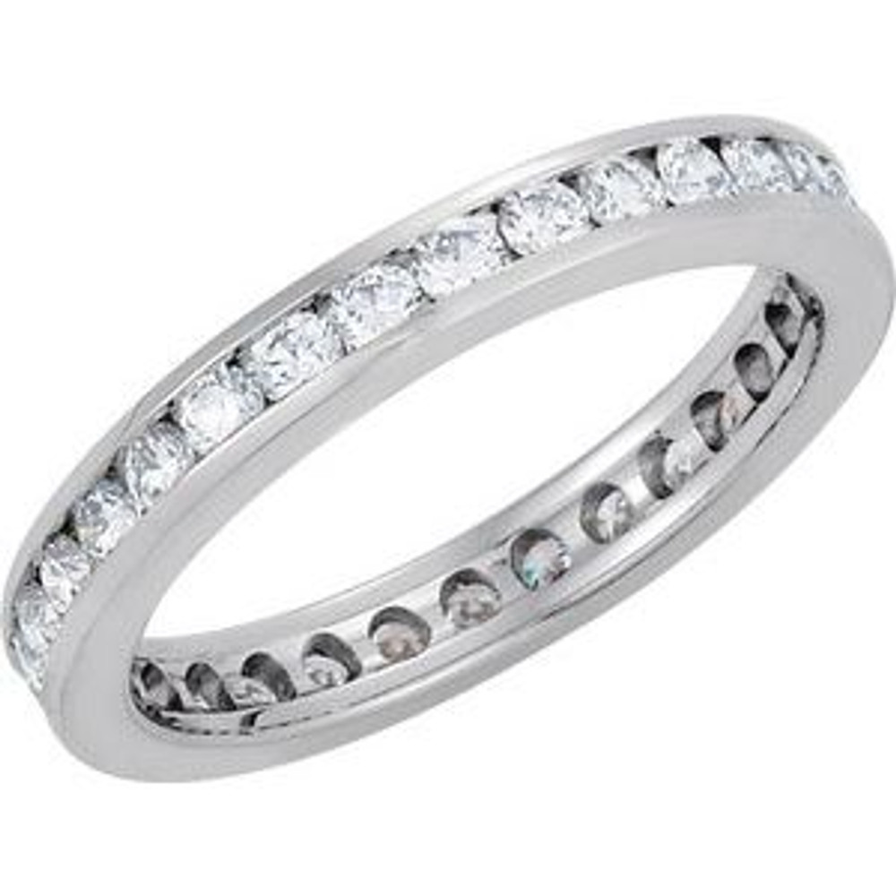 As bold as your love, this diamond eternity band adds sparkle to your celebration.