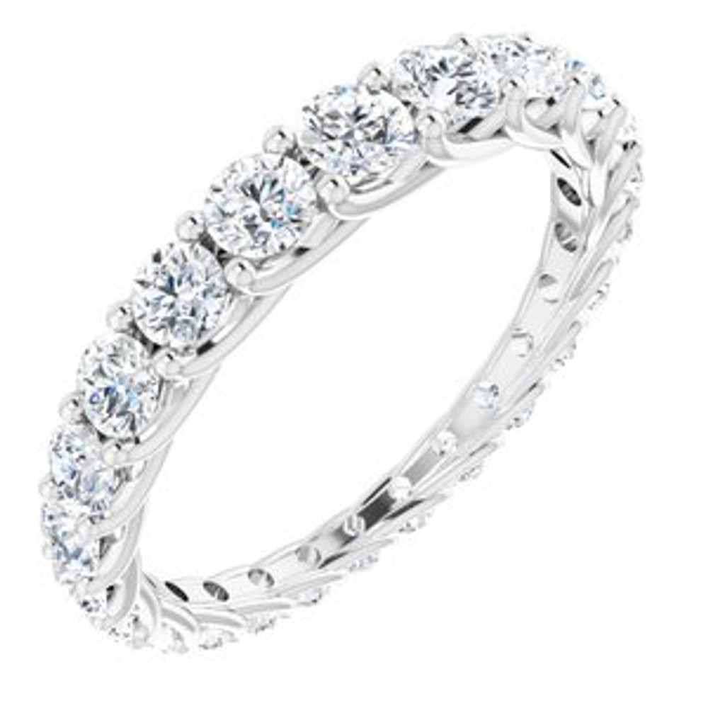 As bold as your love, this diamond eternity band adds sparkle to your celebration.