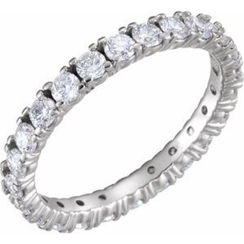As bold as your love, this diamond eternity band adds sparkle to your celebration.