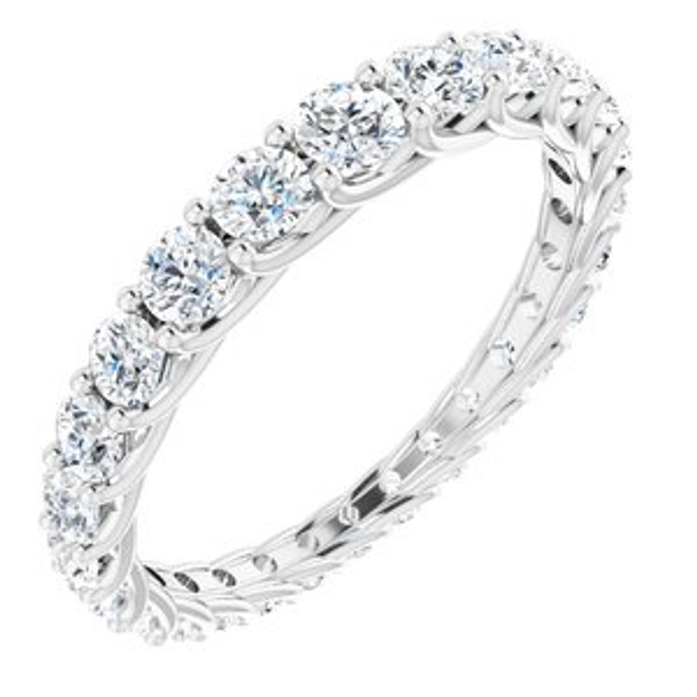 As bold as your love, this diamond eternity band adds sparkle to your celebration.