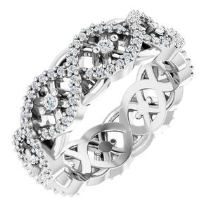 As bold as your love, this diamond eternity band adds sparkle to your celebration.