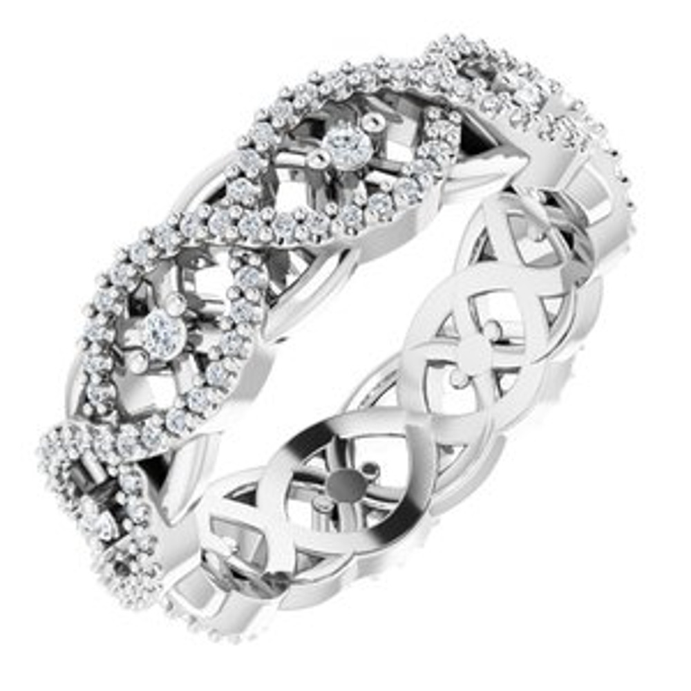 As bold as your love, this diamond eternity band adds sparkle to your celebration.
