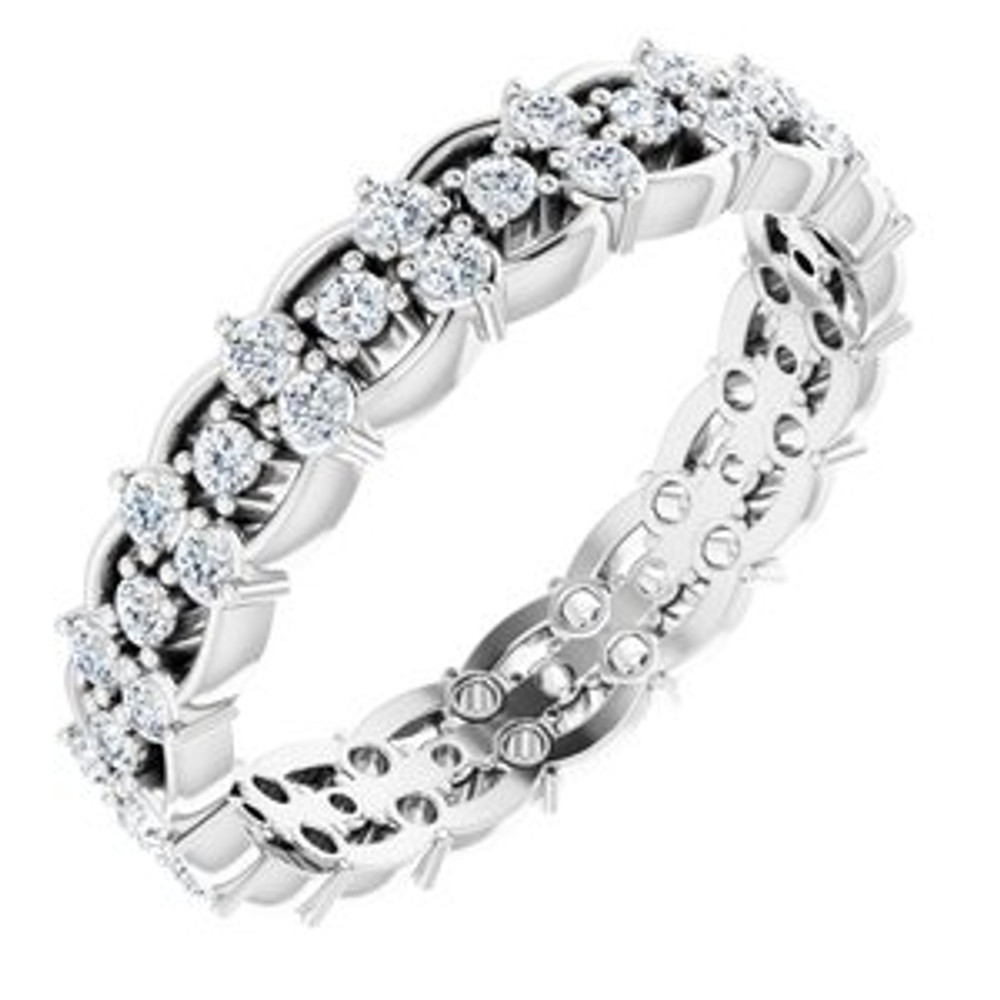 As bold as your love, this diamond eternity band adds sparkle to your celebration.