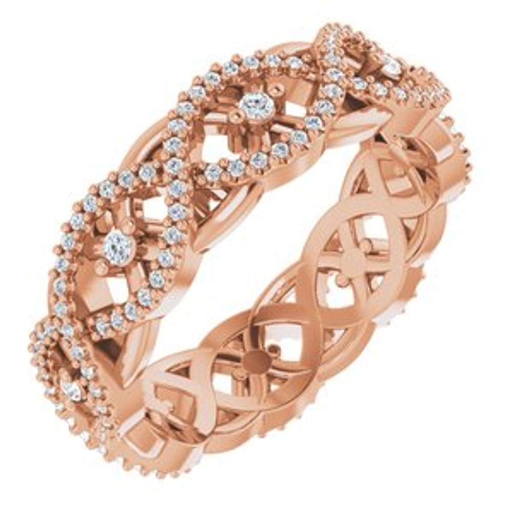 As bold as your love, this diamond eternity band adds sparkle to your celebration.