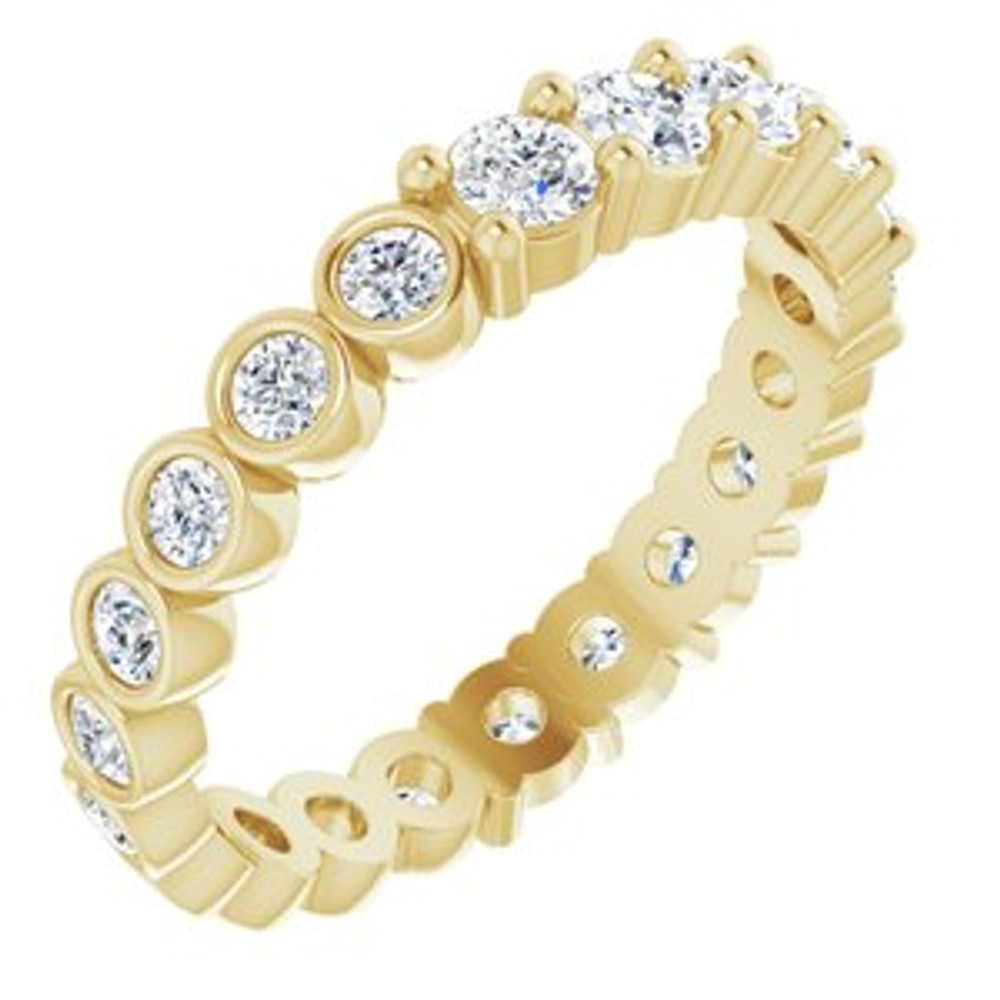 As bold as your love, this diamond eternity band adds sparkle to your celebration.
