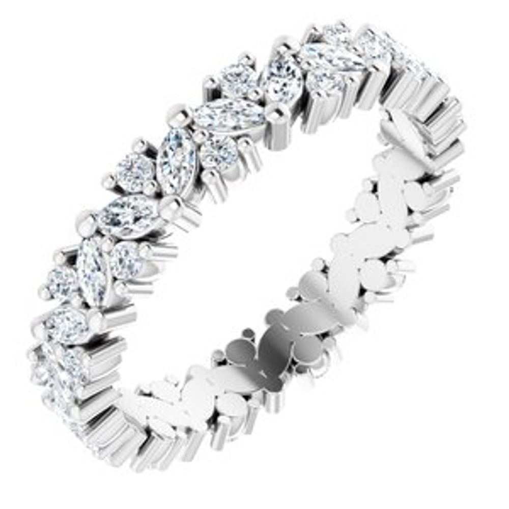 As bold as your love, this diamond eternity band adds sparkle to your celebration.
