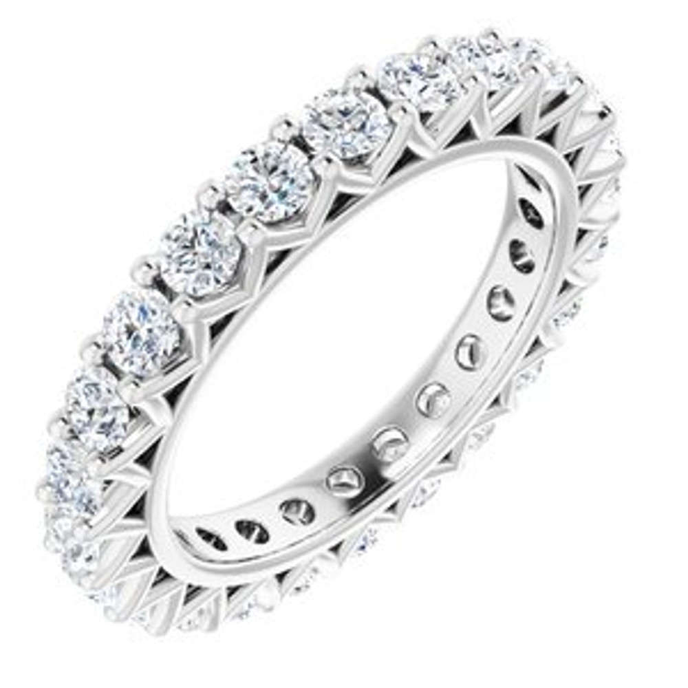 As bold as your love, this diamond eternity band adds sparkle to your celebration.