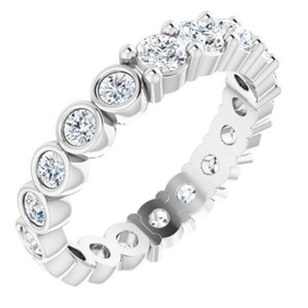 As bold as your love, this diamond eternity band adds sparkle to your celebration.