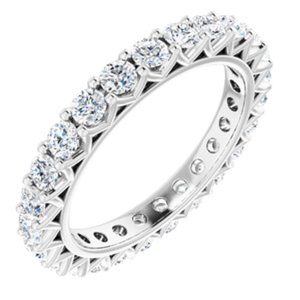 As bold as your love, this diamond eternity band adds sparkle to your celebration.