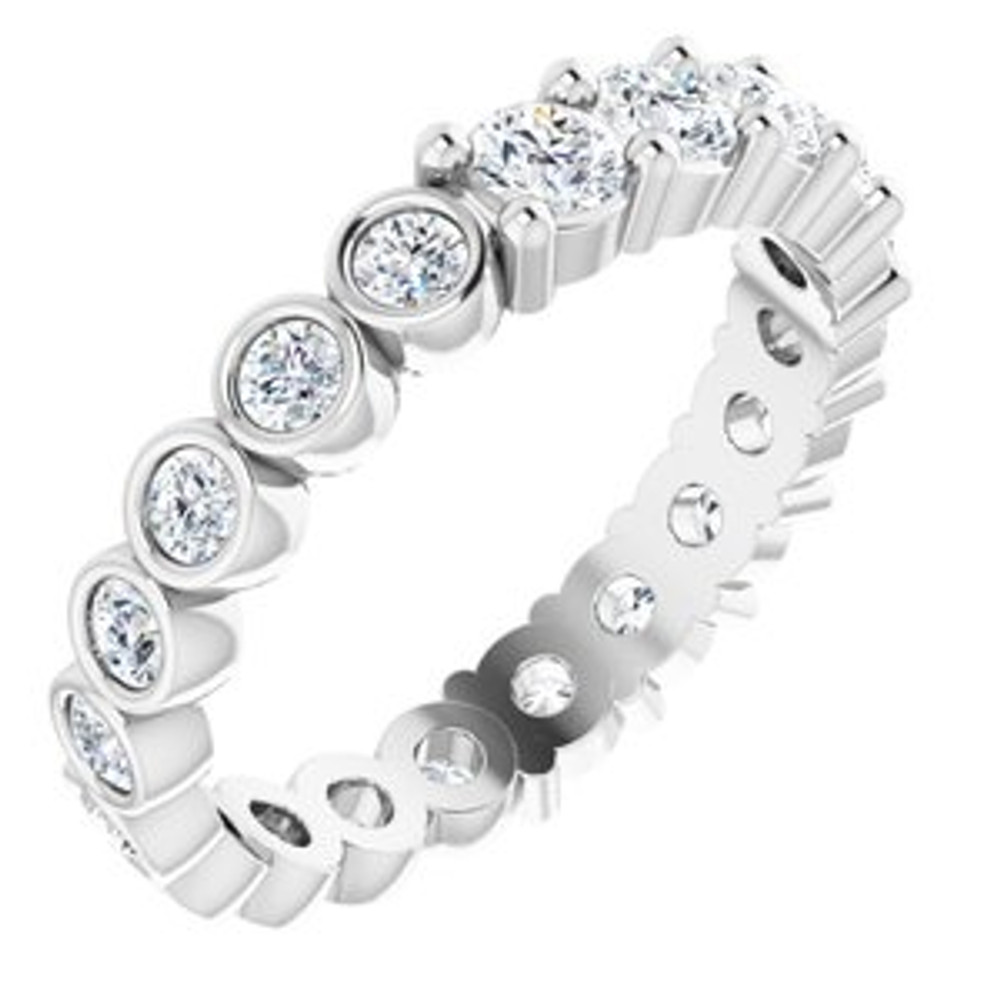 As bold as your love, this diamond eternity band adds sparkle to your celebration.