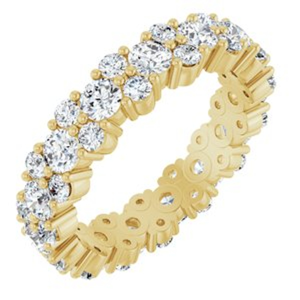 As bold as your love, this diamond eternity band adds sparkle to your celebration.