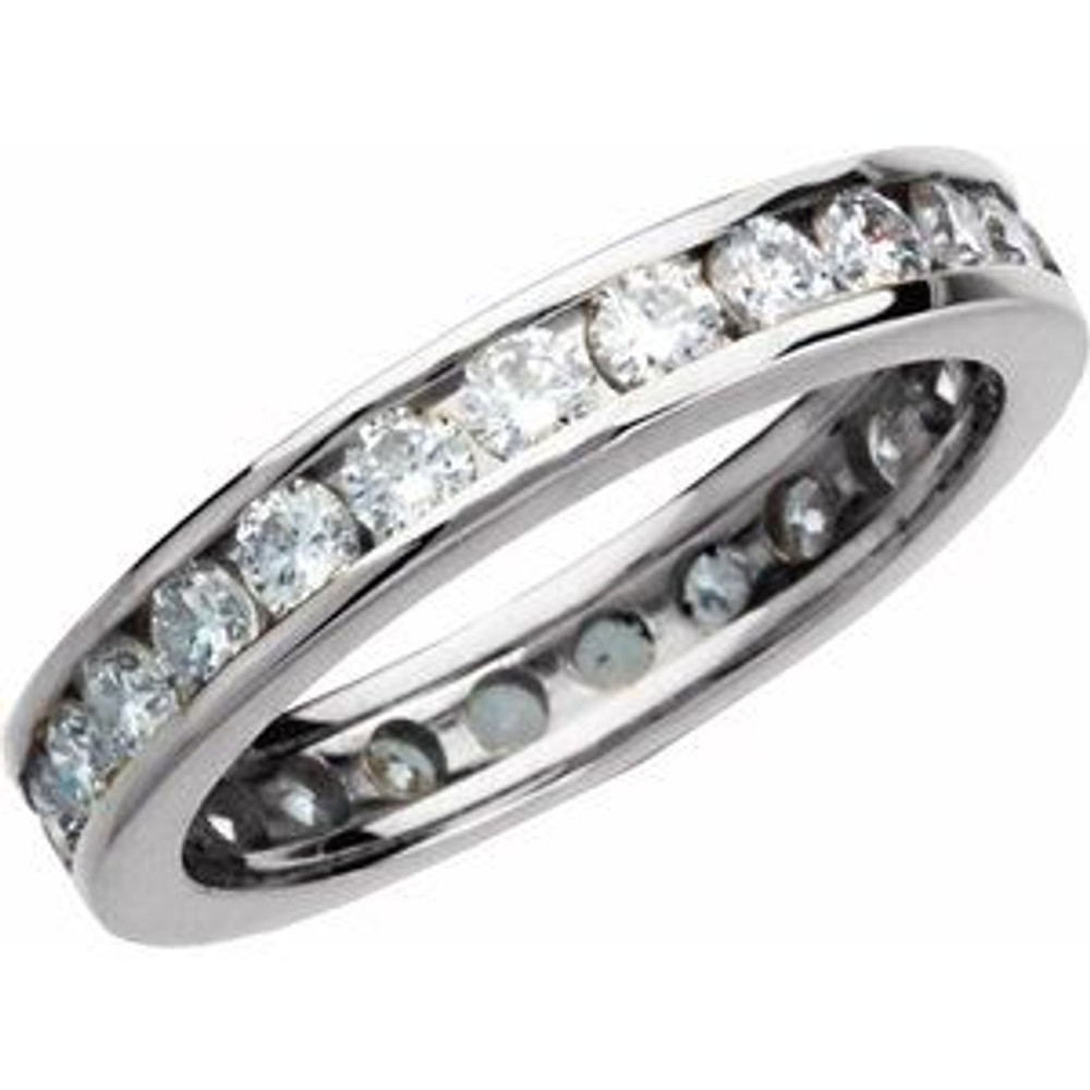 As bold as your love, this diamond eternity band adds sparkle to your celebration.
