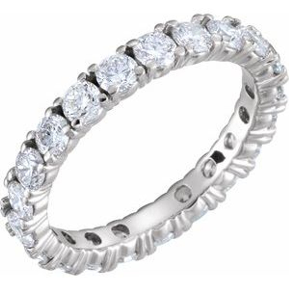 As bold as your love, this diamond eternity band adds sparkle to your celebration.