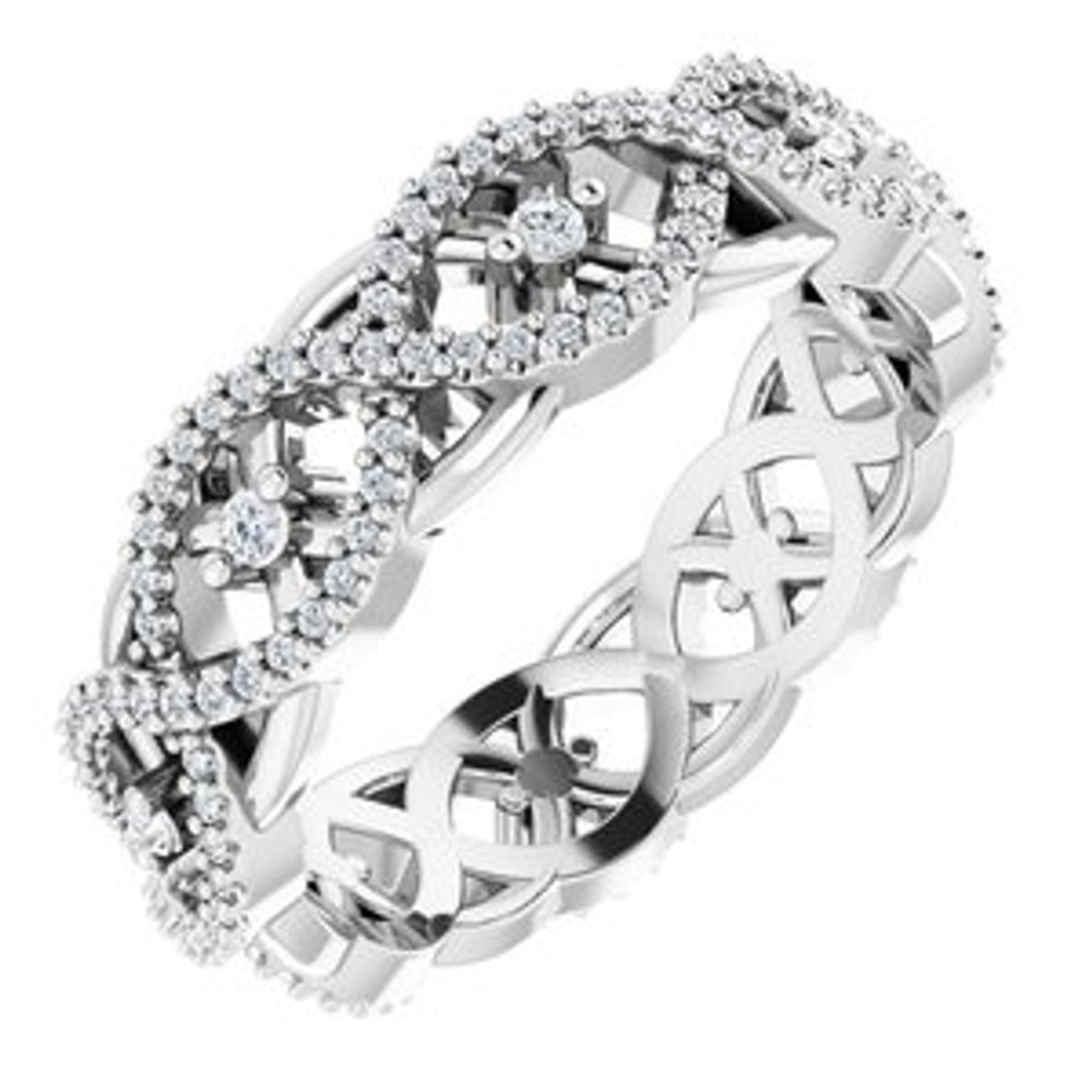 As bold as your love, this diamond eternity band adds sparkle to your celebration.