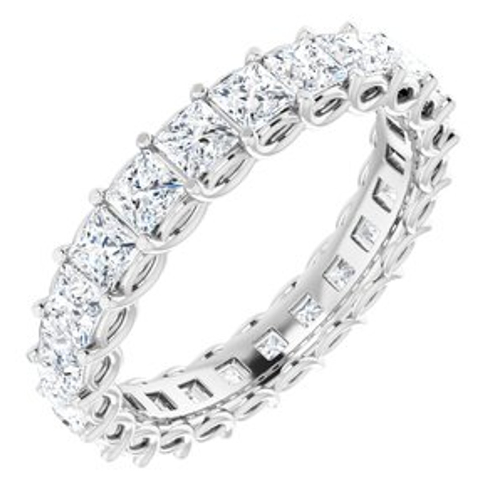 As bold as your love, this diamond eternity band adds sparkle to your celebration.