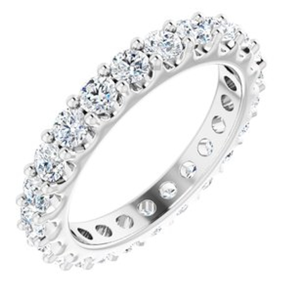 As bold as your love, this diamond eternity band adds sparkle to your celebration.
