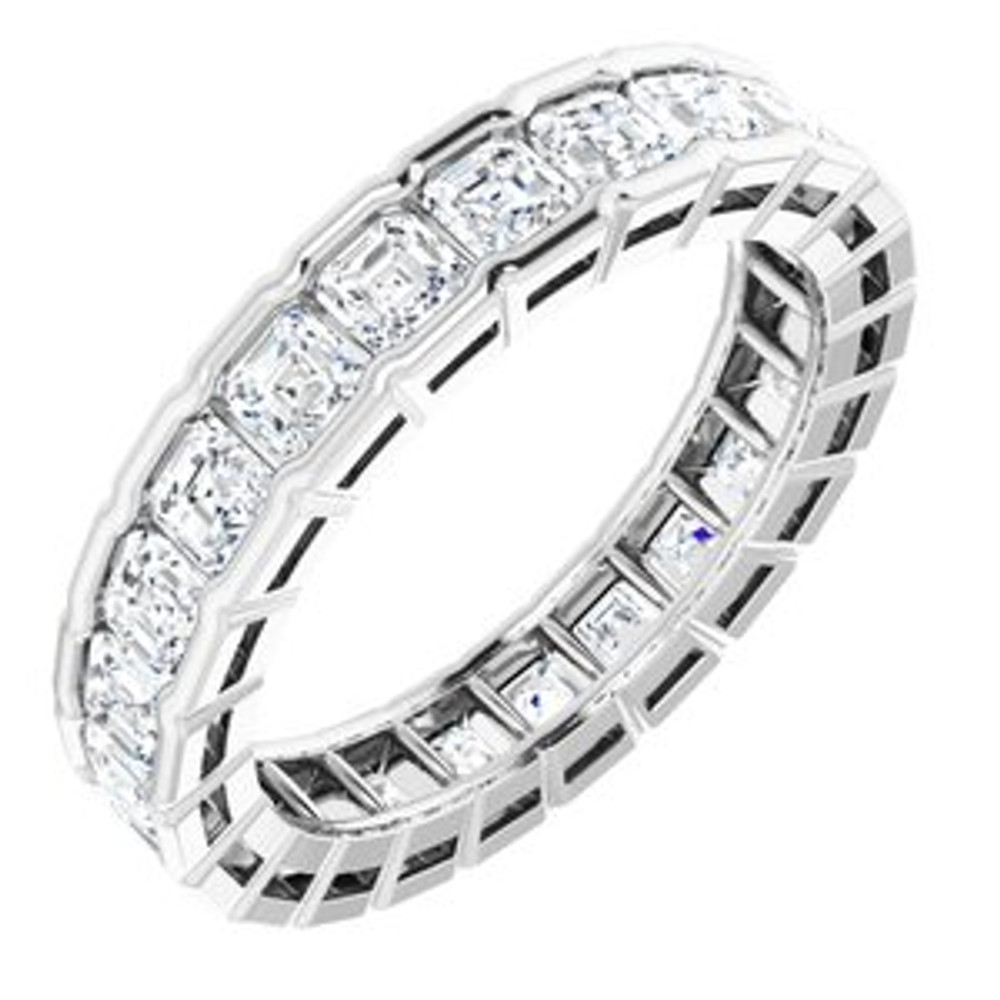 As bold as your love, this diamond eternity band adds sparkle to your celebration.