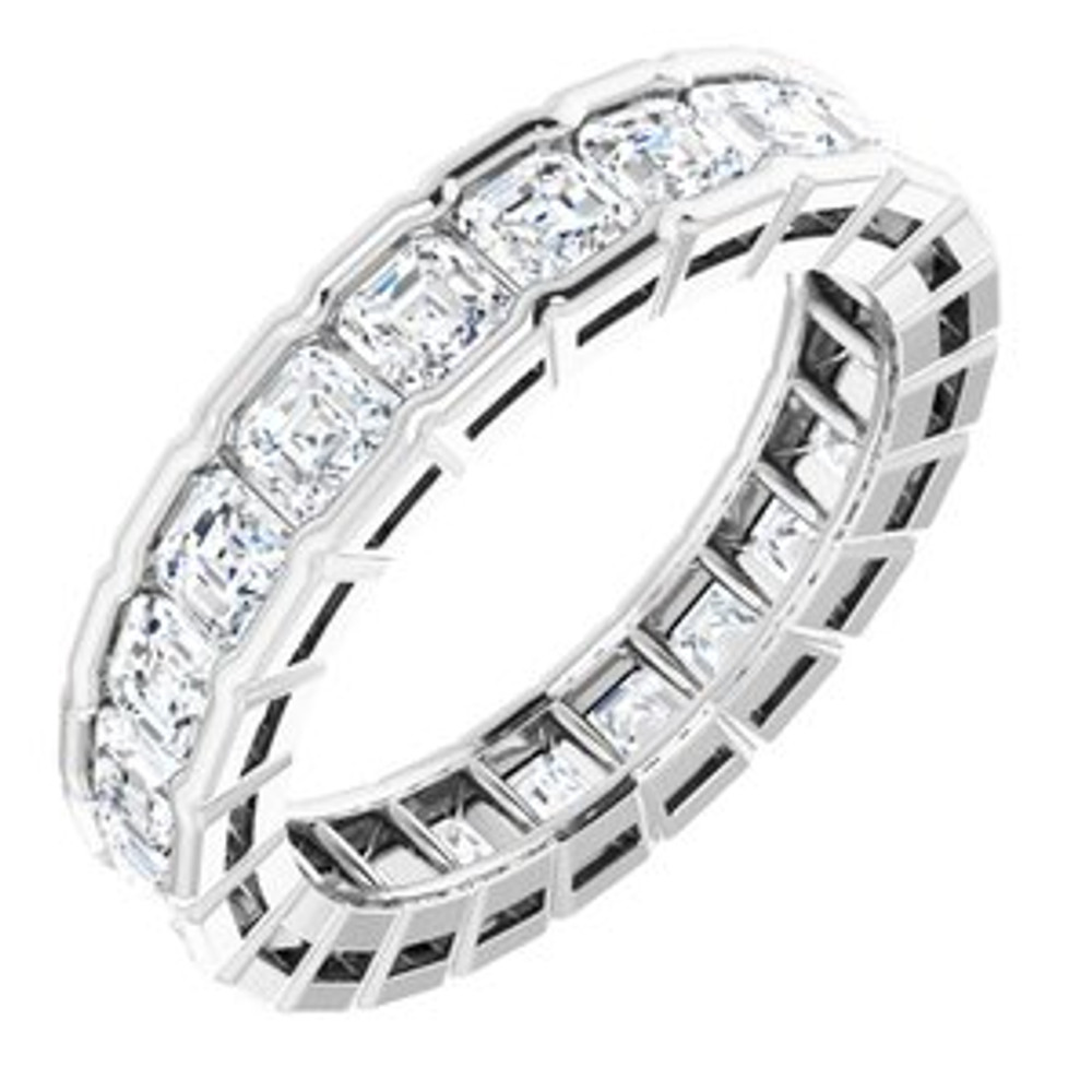 As bold as your love, this diamond eternity band adds sparkle to your celebration.