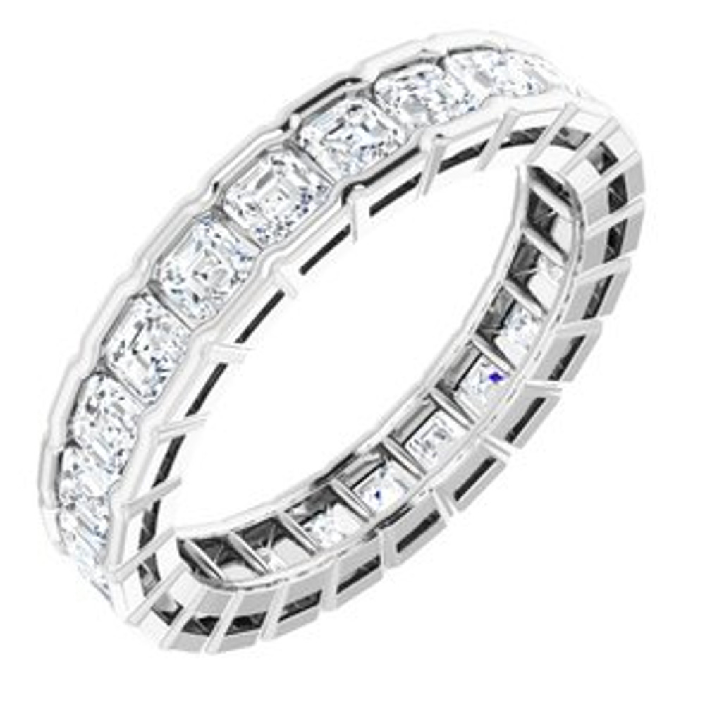 As bold as your love, this diamond eternity band adds sparkle to your celebration.