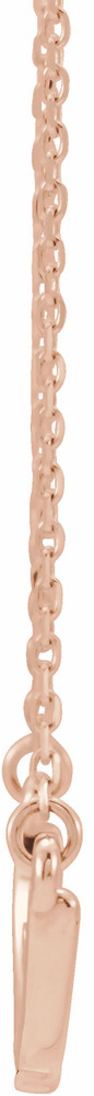 A simplistic yet elegant necklace design with a traditional or trendy style will give you a tailored look that goes from daytime wear to a night out on the town with ease. The approximate pendant size is 39.90mm (1 1/2 inch) in width by 10mm in length. The cable chain closes with a spring ring clasp, is 1mm in width and adjusts 16 to 18 inches in length.