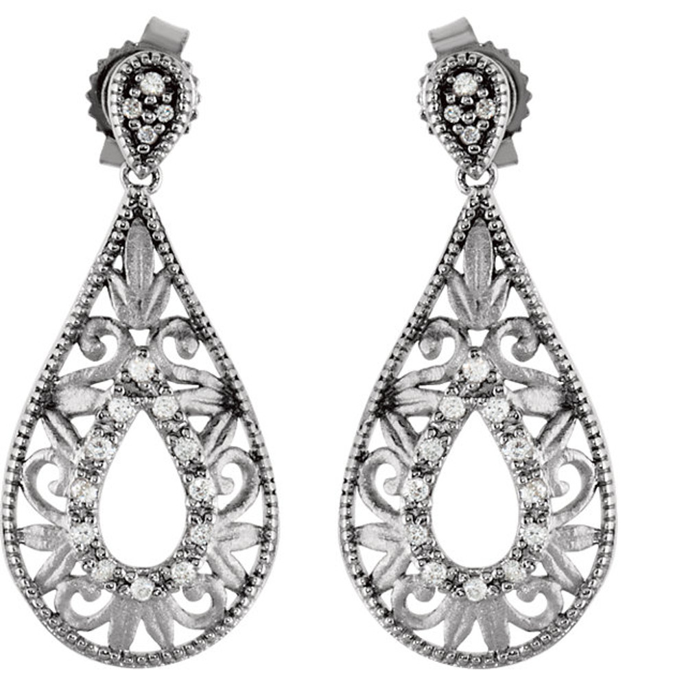 Add a touch of glamour to her everyday look with these fine earrings. Fashioned in sterling silver and has a bright polish to shine.