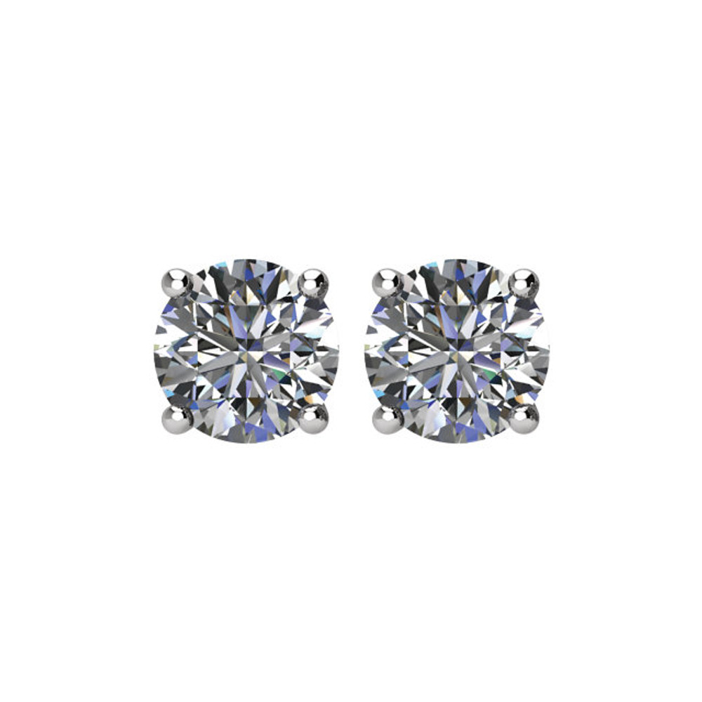 For the unforgettable moments in your life, celebrate with an expression of your love: 1-1/2 ct. t.w. diamond stud earrings. With unsurpassed brilliance, our exclusive diamond offers nearly twice the facets for substantially more sparkle. Straightforward platinum diamond studs for the woman who knows what she wants, whose natural beauty calls for subtle adornment. These beautiful studs close with friction backs.