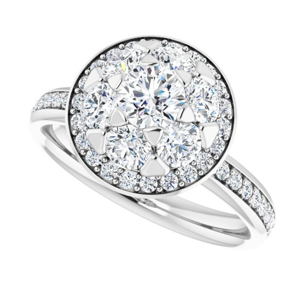 Sparkling and sentimental, this diamond engagement ring will take her breath away. 