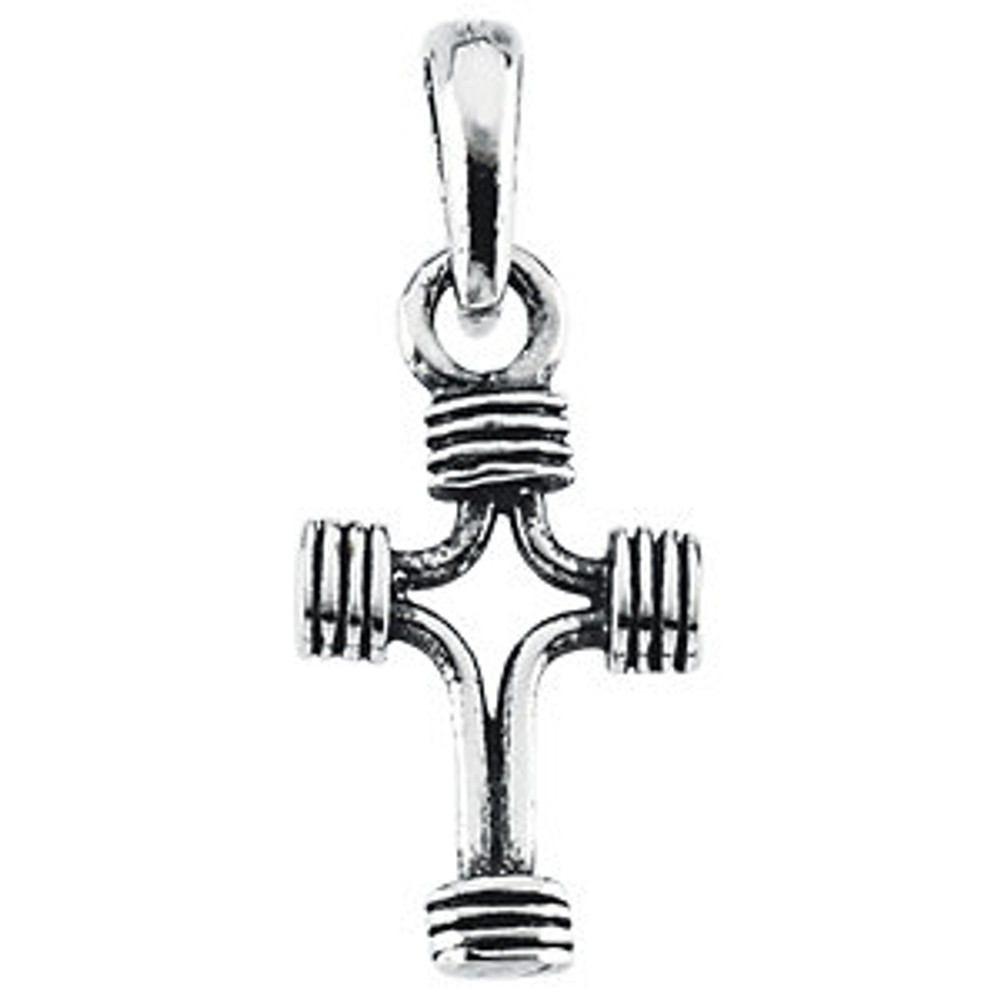 A simple but meaningful symbol of faith, this cross pendant necklace is crafted in substantial sterling silver with a brightly polished finish and is suspended from a beautiful matching sterling silver cable chain.