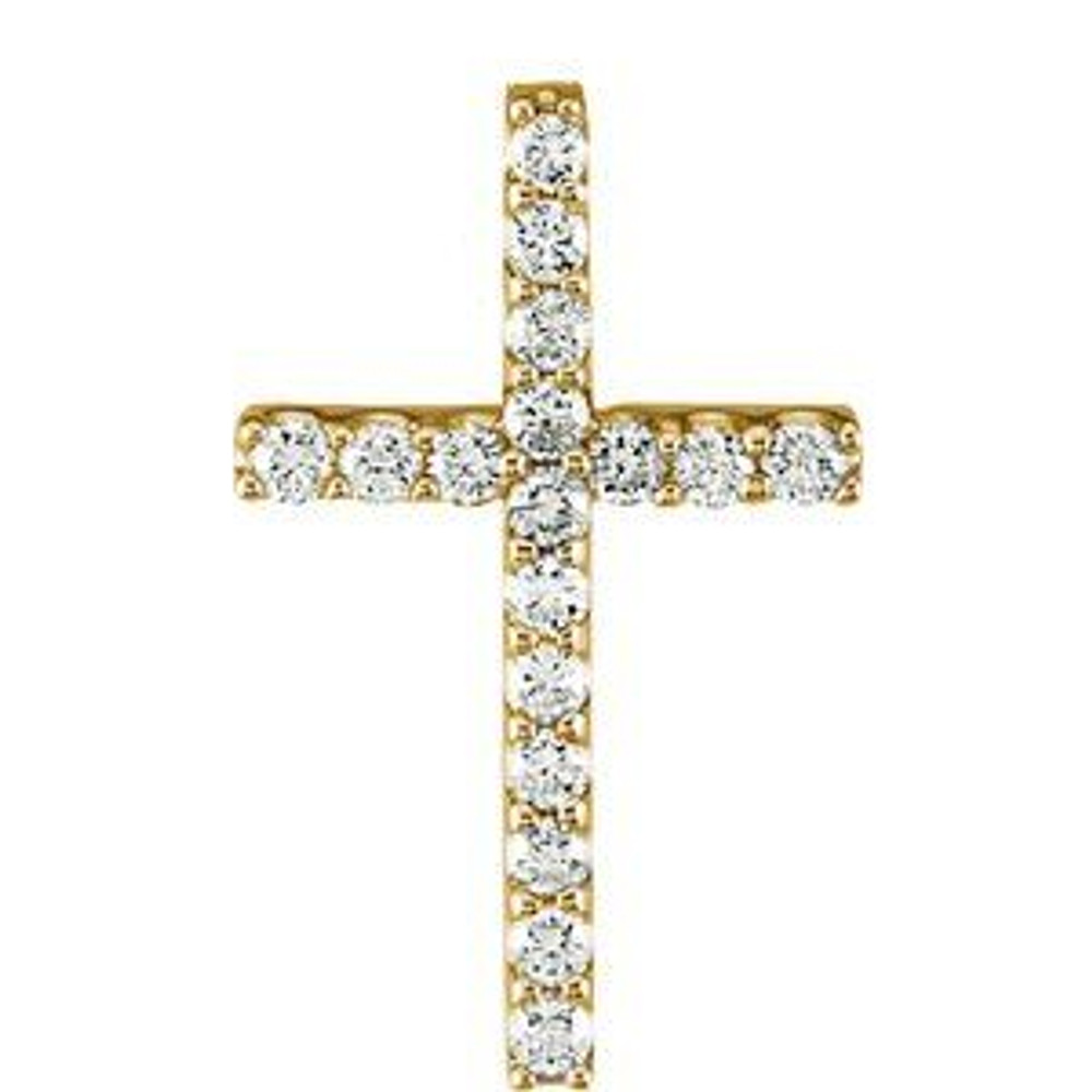 Petite Diamond Cross 18" Necklace In 14K Yellow Gold (1/4 ct. tw)