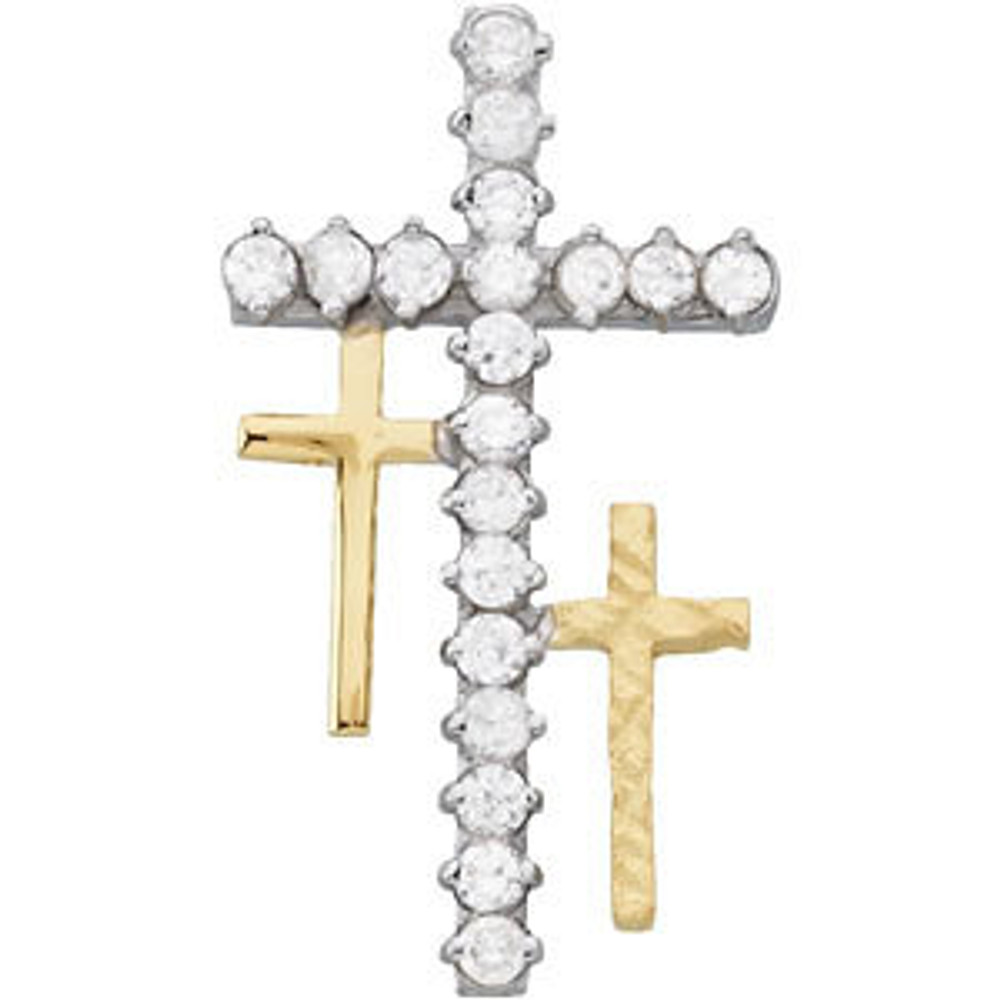 This is a lovely "Resurrection" cross pendant with cubic zirconia's made in sterling silver.

Designed by Michael Letney 