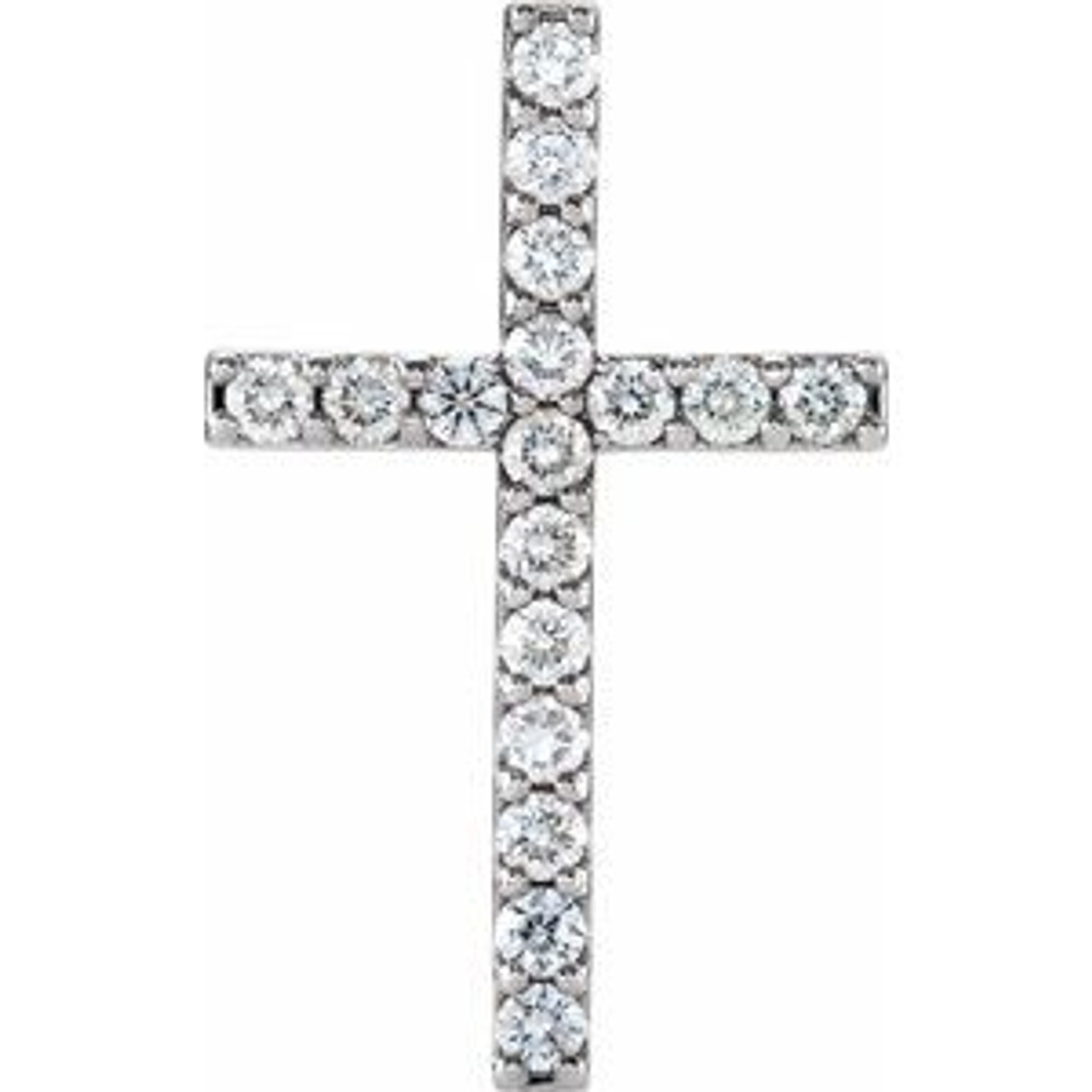 Show your faith with this gorgeous diamond cross pendant in platinum totaling 1 ct. tw. Polished to a brilliant shine.