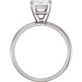 Propose to the woman you love with a traditional, stunning solitaire. Simple, yet filled with breathtaking elegance, a single round cubic zirconia solitaire is the classic choice for an engagement ring she will adore. A polished 10K white gold band holds the stunning prong-set stone.