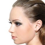 These earrings look as though they were inspired by the beautiful color of the Caribbean. These 14k solid gold leverback earrings with aquamarine take the beautiful color of citrine and the classic richness of gold to make these earrings absolutely fabulous. The leverback style allows the gems to swing freely so that they can reflect the light beautifully. Two pear shaped stones add an amazing 2.85 carats of stunning color. These earrings have a classic style that makes them perfect for wearing for any occasion. They also make a wonderful March birthday gift for the girl who loves to showcase her birthstone.