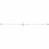 Imitation Blue Sapphire Sideways Cross Bracelet In Sterling Silver