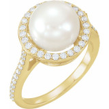 Celebrate their June birthday with this delightful cultured pearl and diamond ring.