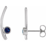 Mesmerizing with magical color, this pair of lab-grown alexandrite earrings make a stylish statement.