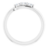 A three-stone ring, also known as a trilogy or trinity ring, symbolizes the past, present, and future of a relationship. The center stone represents the present, while the side stones represent cherished memories from the past and the promise of a future together.