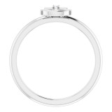 Faith meets fashion in this diamond cross ring.