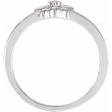 Faith meets fashion in this diamond youth angel ring.