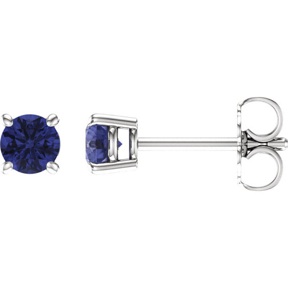 Vivid in color, these petite tanzanite stud earrings feature hand-selected light purplish-blue tanzanites, set off perfectly by 14k white gold four-prong settings