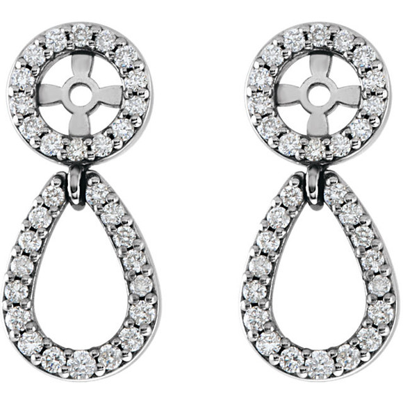 These stunning earring jackets dangle with real dazzle thanks to a total of 31 conflict free diamonds per earring, plus the stud you add yourself.

A real stand-out look, these platinum earring jackets turn your studs into a real show of dazzle and sophistication.