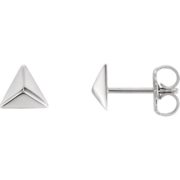 Beautiful sterling silver pyramid earrings with friction backs. The size of the earring is 5.55x5.55mm. Total weight of the gold is 0.70 grams.