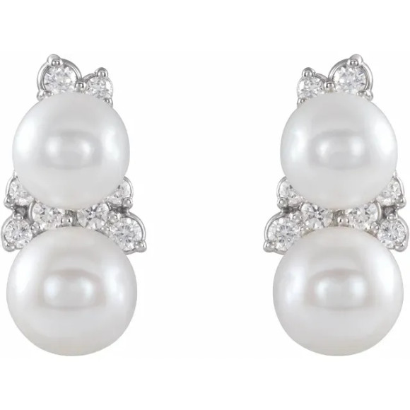 Add these cute pearl & diamond ear climbers to your wonderful collection.