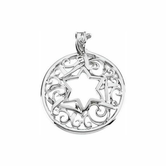 Symbolize your Christian faith with this star of david pendant in 14k white gold. The pendant has an approximate gold weight of 6.16 grams.