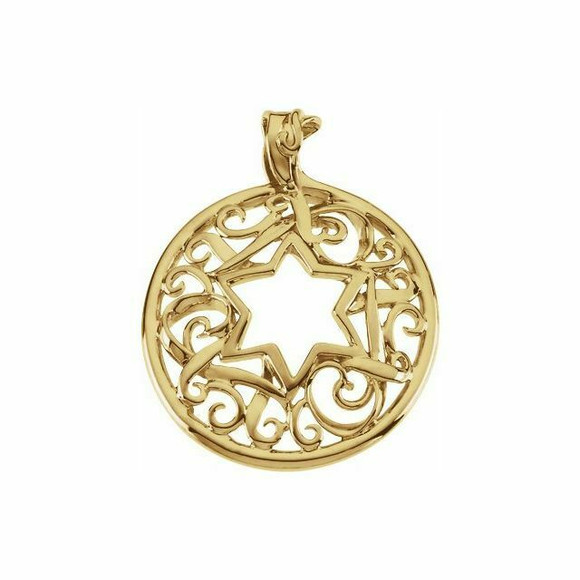 Symbolize your Christian faith with this star of david pendant in 18k yellow gold. The pendant has an approximate gold weight of 0.95 grams.