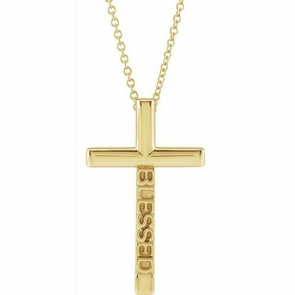 Faith and fashion meet in this cross pendant. A meaningful and significant gift for that special person who is not afraid to show the love for their faith. 