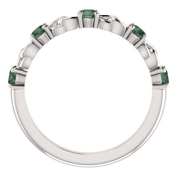 Simple yet stunning, this genuine alexandrite stackable link ring is a thoughtful surprise for the June birthday girl!