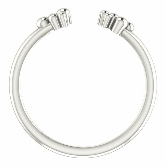 This stunning sterling silver ring is a must-have for any jewelry collection. It features a unique design with stackable beads and negative space, making it a versatile accessory that can be worn with any outfit. 
