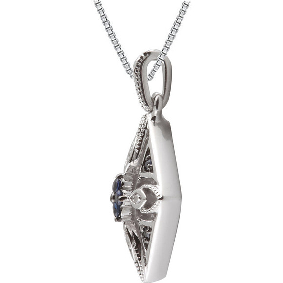 A lovely look, perfect for the September birthday girl, this pendant is polished to a brilliant shine and suspends freely along an 18.0-inch chain.