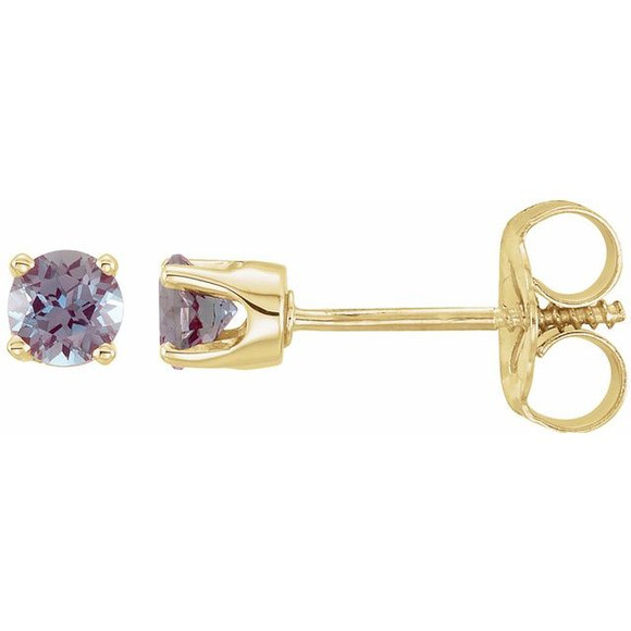 The perfect gift for her June birthday, these alexandrite earrings offer eye-catching style